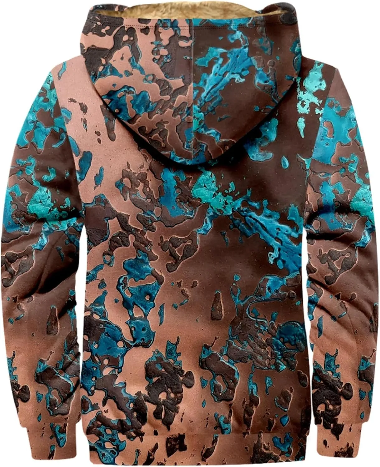 Men Coats Winter With Hood Fleece Lined Zipper Coat Thick Oversized Graphic Sport Jacket