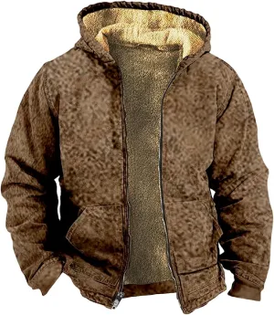 Mens Hoodies Zip Up Winter Fleece Lined Graphic Jacket Tie Dye Cool Heated Coat Big And Tall Thermal Workout Outwear