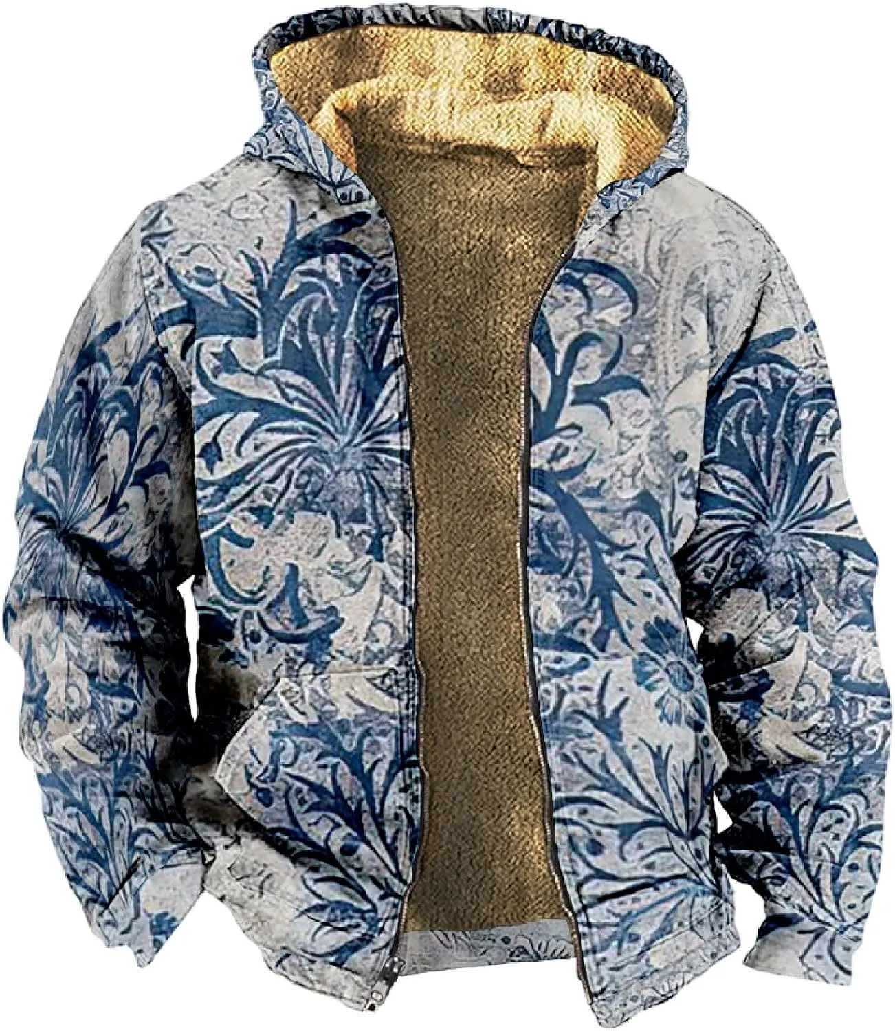 Mens Hoodies Zip Up Winter Fleece Lined Graphic Jacket Tie Dye Cool Heated Coat Big And Tall Thermal Workout Outwear