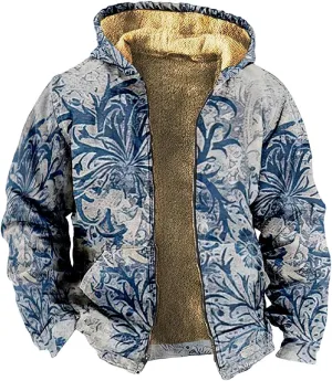 Mens Hoodies Zip Up Winter Fleece Lined Graphic Jacket Tie Dye Cool Heated Coat Big And Tall Thermal Workout Outwear