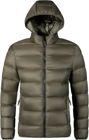 Men's Puffer Jacket Down Jacket Hooded Full Zip Water-Resistant Quilted Lined Winter Coats Warm Thicken Ski Coat Unisex