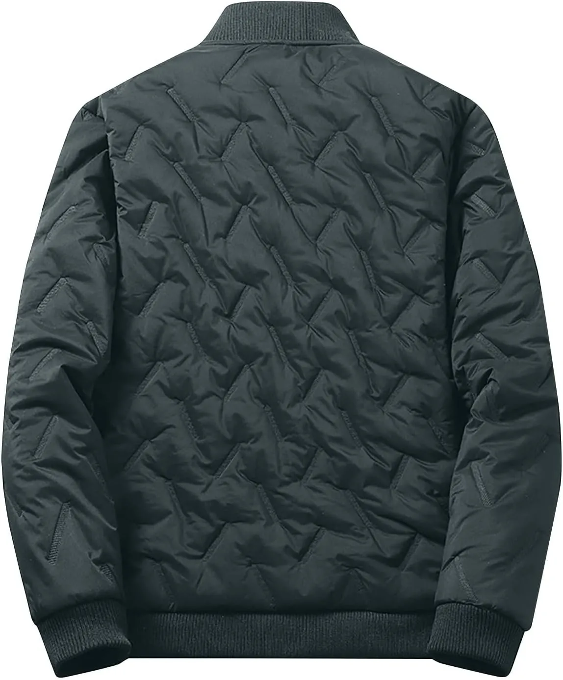 Men's Sherpa Lined Bomber Jacket Casual Stand Collar Diamond Jackets Zip Up Long Sleeve Baseball Outwears
