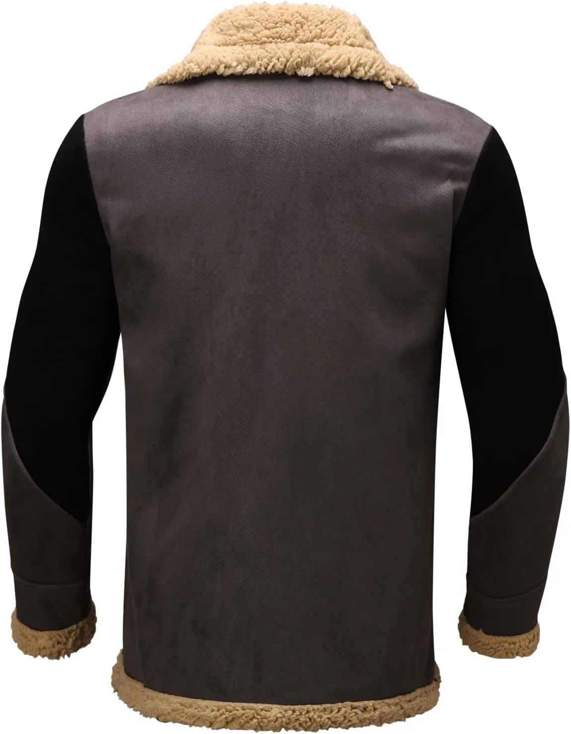 Mens Winter Coats, Mens Vintage Bomber Jacket Sherpa Lined Heavyweight Shearing Coat Baggy Thick Fleece Jackets