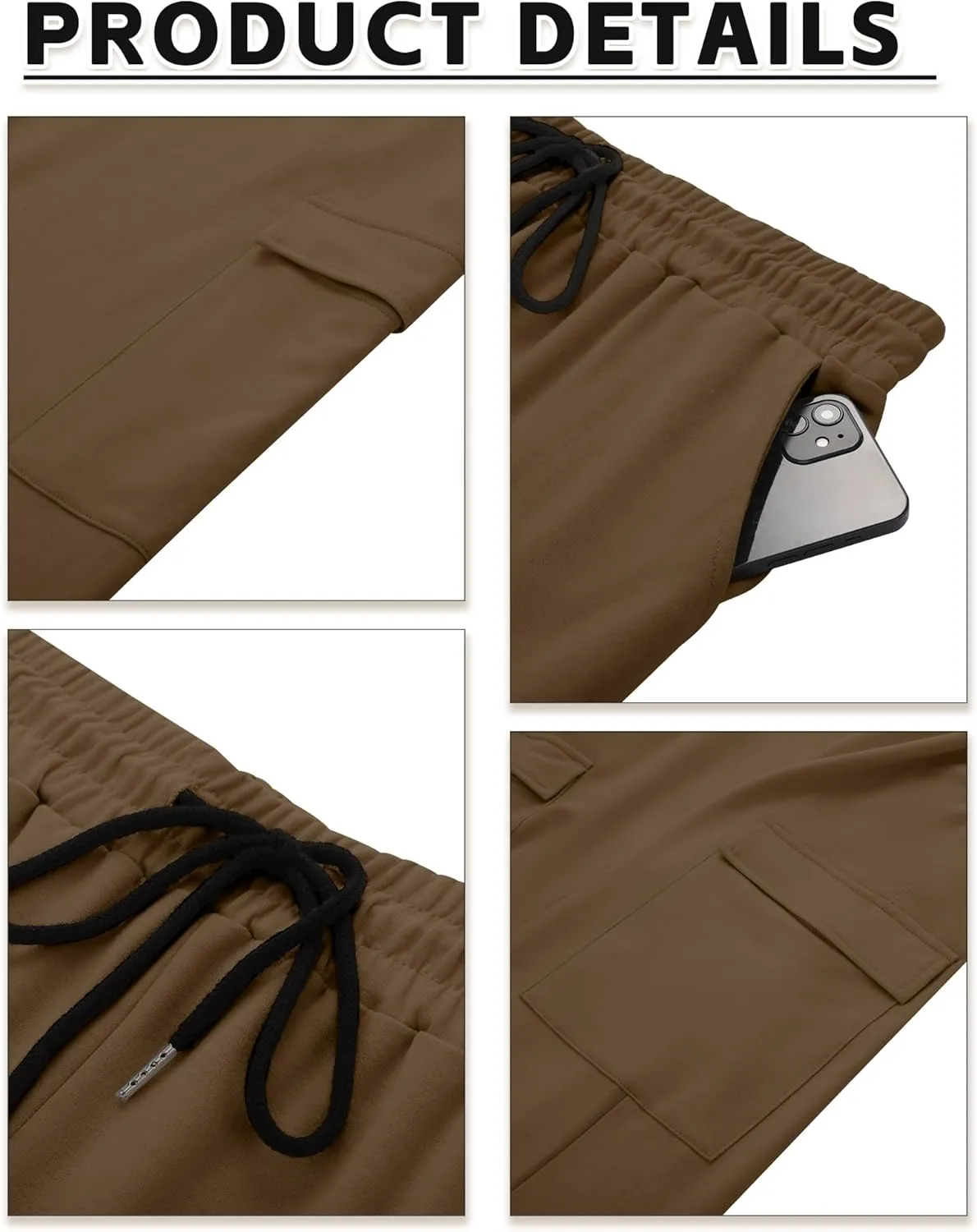 Neer 3 Pack Men's Cargo Sweatpants Baggy Open Bottom Straight Leg Drawstring Joggers Casual Lounge Pants with Pockets