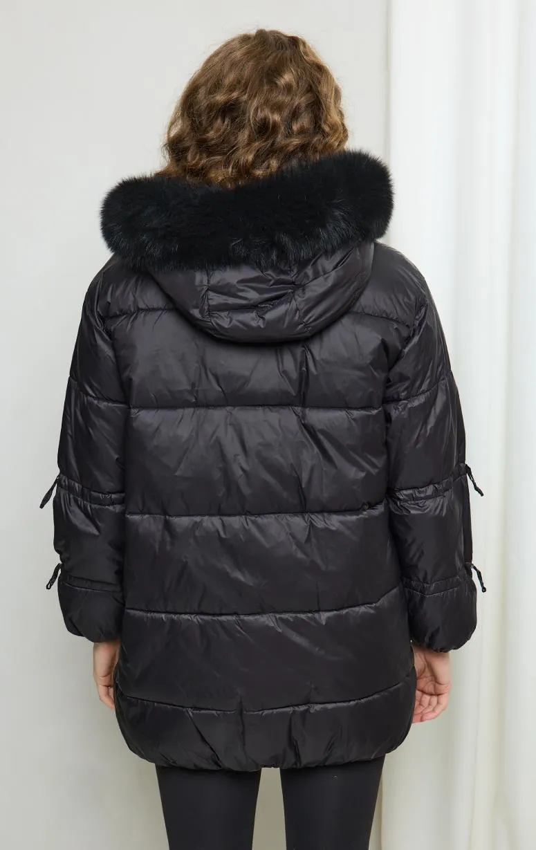 Nitia - Down Filled Puffer with Tie Detail