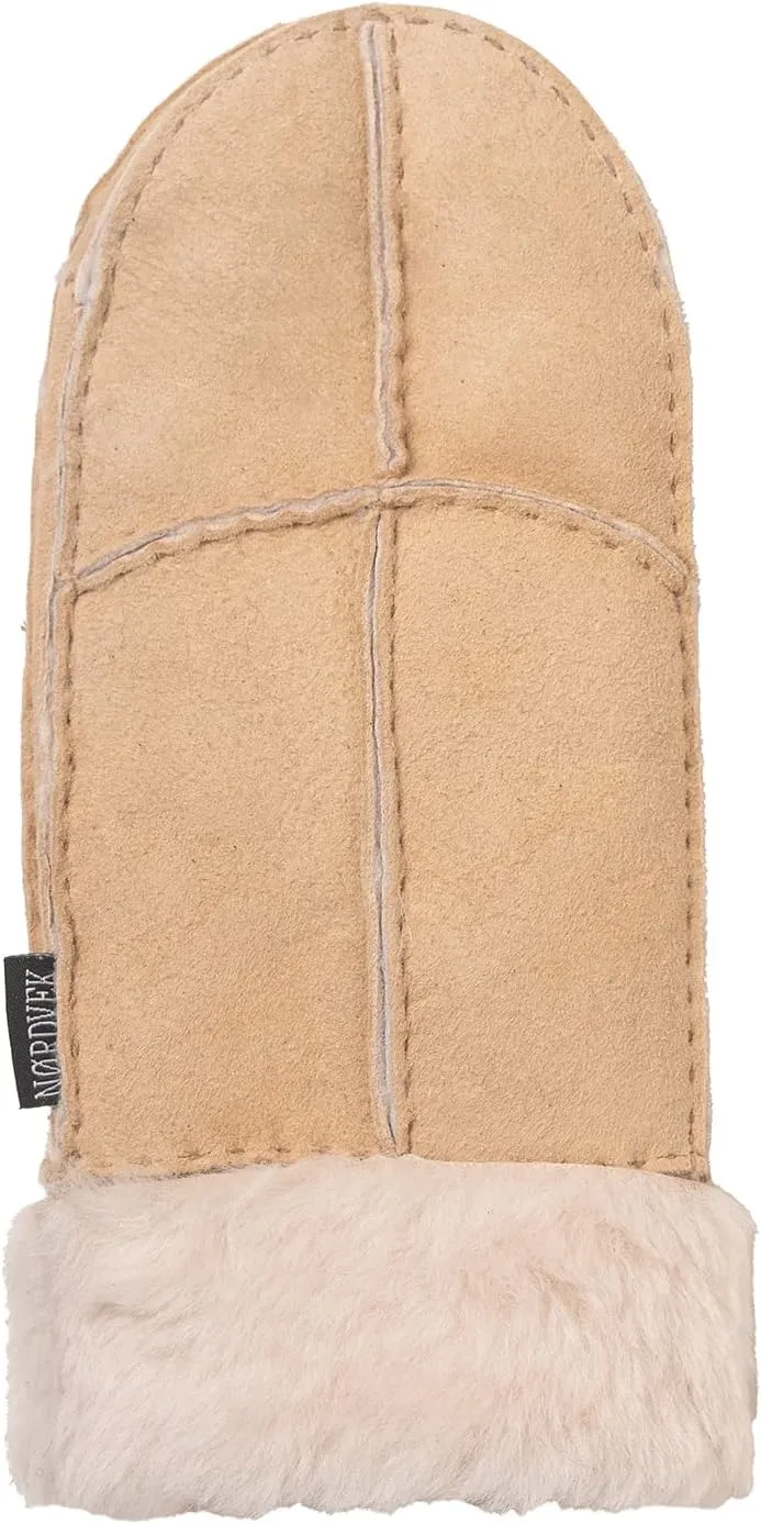 Nordvek Womens Sheepskin Mittens - Adjustable Turnover Cuff # 308-100