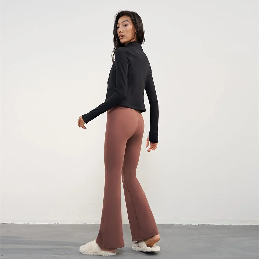 OHRAIN Women's Fleece Lined Pants Yoga Pants Winter Thermal Flare Leggings Tummy Control Stretchy High Waisted Warm Bootcut