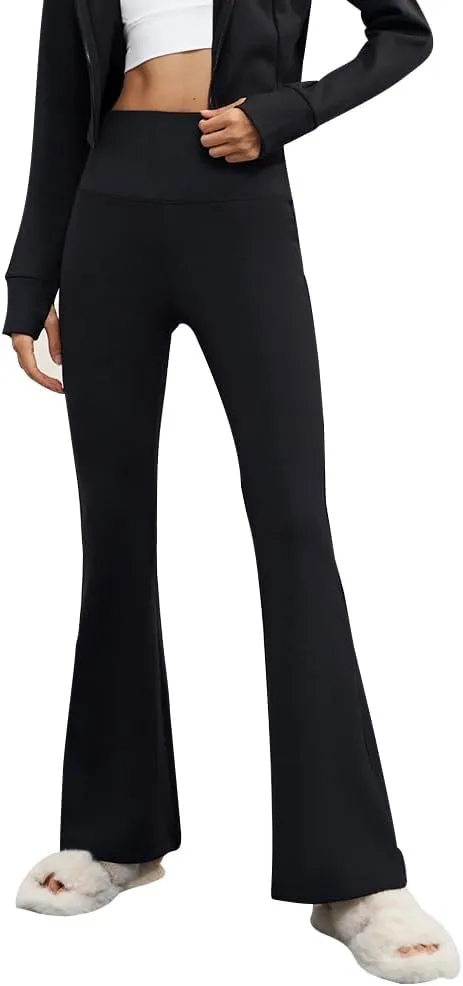 OHRAIN Women's Fleece Lined Pants Yoga Pants Winter Thermal Flare Leggings Tummy Control Stretchy High Waisted Warm Bootcut