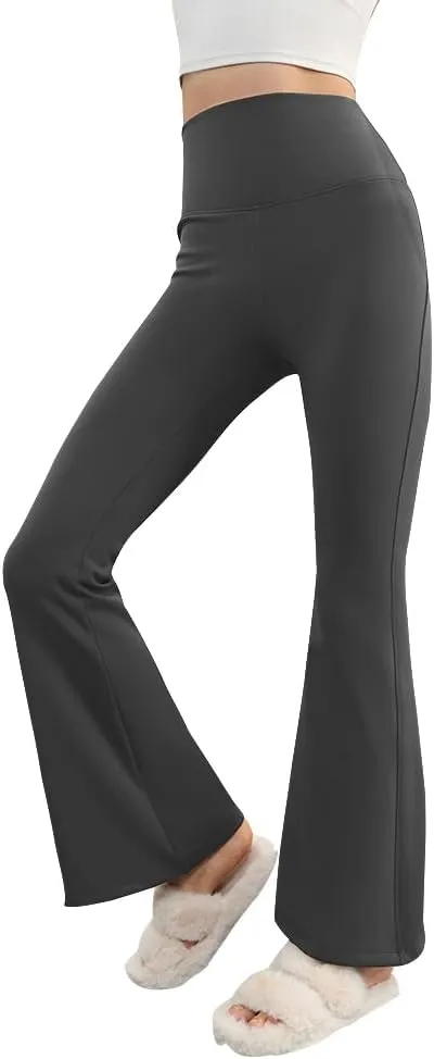 OHRAIN Women's Fleece Lined Pants Yoga Pants Winter Thermal Flare Leggings Tummy Control Stretchy High Waisted Warm Bootcut