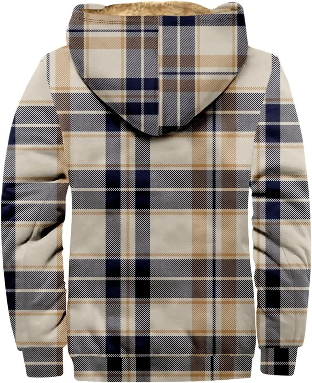Winter Coat For Men With Hood Fleece Lined Zipper Graphic Coat Motorcycle Heavy Fashion Jacket