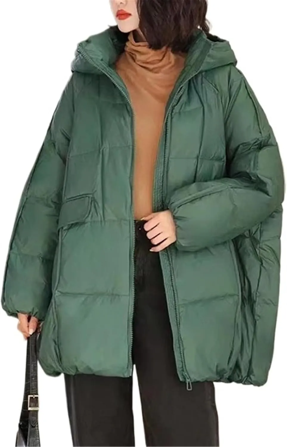 Women's Duck Down Jacket Hooded Autumn Winter Warm Oversize Puffer Coat Casual Loose Thick Parkas Female Outwear