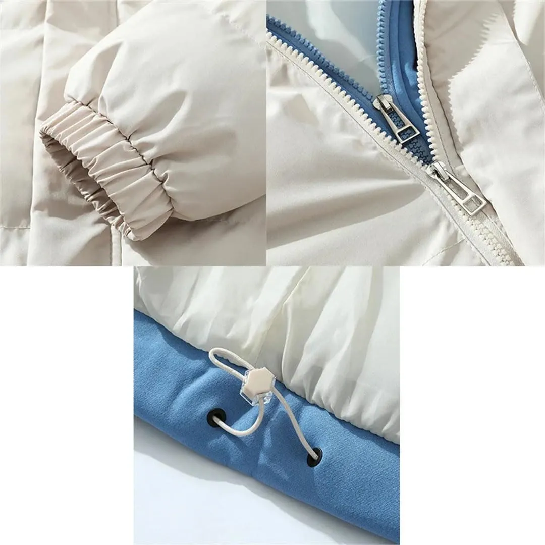 Womens Hooded Cotton Coata Winter Warm Jacket Down Cotton Parkas Coat Snow Wear Puffer Jacket Parkas Womens Outwear