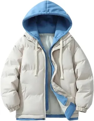 Womens Hooded Cotton Coata Winter Warm Jacket Down Cotton Parkas Coat Snow Wear Puffer Jacket Parkas Womens Outwear