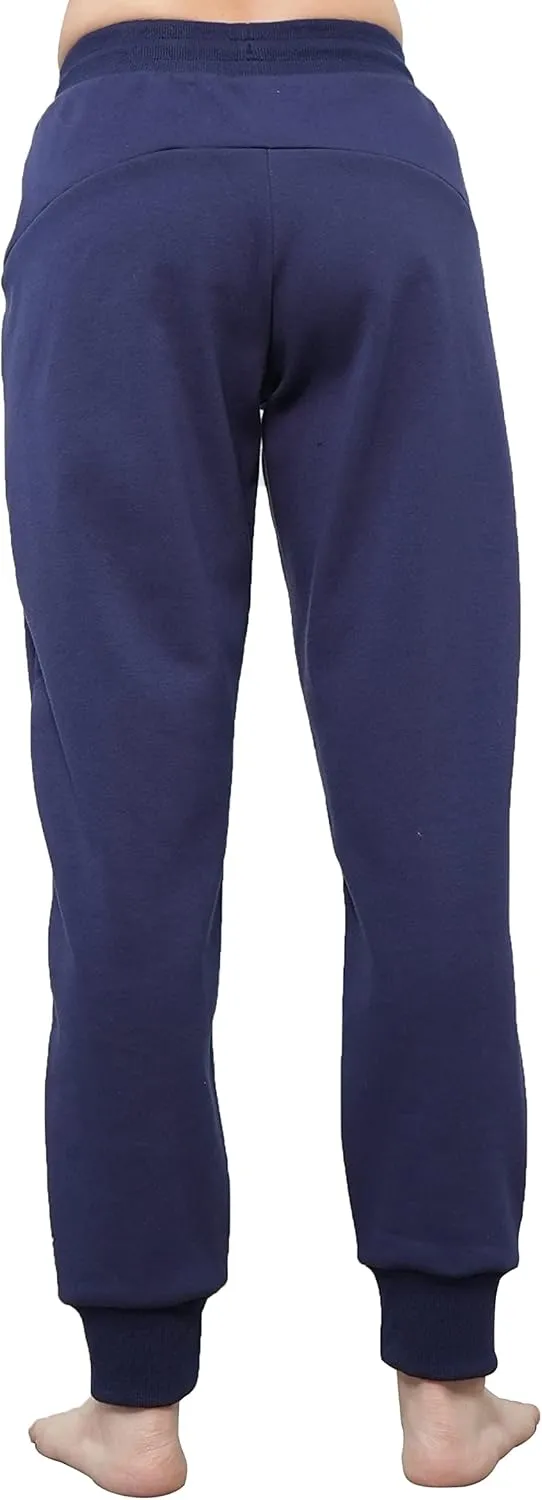 Women's Soft Fleece Lined Jogger Pants Warm Sweatpants Thermal Athletic Lounge Petite Tall (Navy Blue)