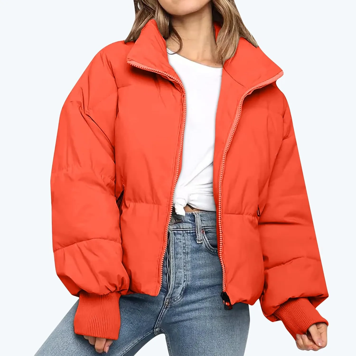 Women's Winter Puffer Coat Thicken Padded Down Jacket Outdoor Shearling Warm Quilted Casual Zipper 2024 Trendy Parka Outwear