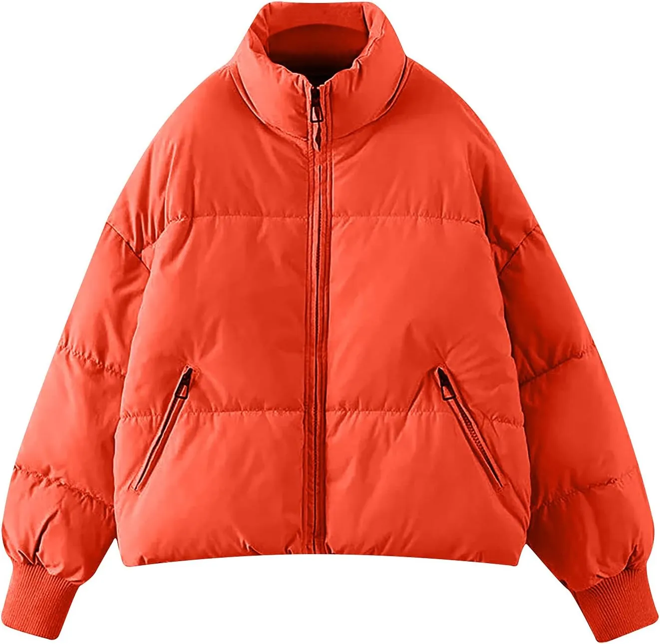Women's Winter Puffer Coat Thicken Padded Down Jacket Outdoor Shearling Warm Quilted Casual Zipper 2024 Trendy Parka Outwear